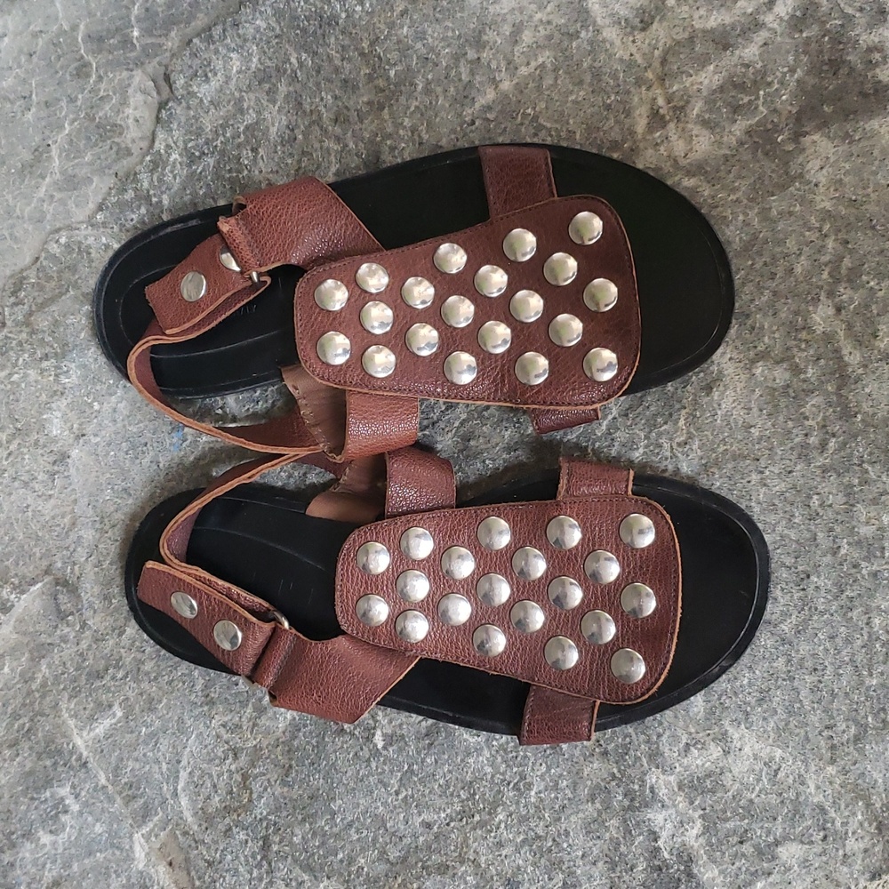 Marni Leather Studded Accents Slingback Sandals 6.5-7